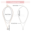 ANATTASOUL 2Pcs 2 Colors Plastic Imitation Pearl Pendants Double Layer Necklaces Set NJEW-AN0001-11-2