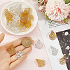 40Pcs 2 Colors Brass Bead Caps IFIN-SC0001-97-3