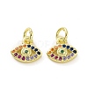 Brass Micro Pave Colorful Cubic Zirconia Charms KK-E068-VF078-1