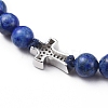 Natural Lapis Lazuli(Dyed) Braided Bead Bracelets BJEW-JB04804-03-5