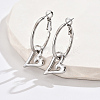 304 Stainless Steel Dangle Hoop Earrings SU2975-2-1