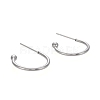 Tarnish Resistant 304 Stainless Steel C-shaped Hoop Circle Ball Stud Earrings X-STAS-K204-04P-2