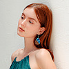 16Pcs 8 Colors Resin and Walnut Pendants RESI-TA0003-95-9