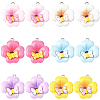 24Pcs 6 Colors Opaque Resin Pendants RESI-SC0006-47-1
