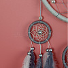 Woolen Yarn Woven Net/Web with Feather Pendant Decorations HJEW-PW0001-045-3