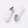 Natural White Jade Pointed Pendants G-P309-13-2