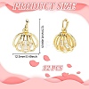 12Pcs Rack Plating Brass Clear Cubic Zirconia Pendants KK-GO0001-78-2