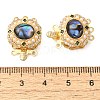 Brass Micro Pave Clear Cubic Zirconia with ABS Plastic Pearl Box Clasps KK-G505-03G-3
