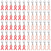 60Pcs 2 Colors Awareness Ribbon Shape Alloy Enamel Pendant Decoration HJEW-HY00036-1