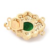 Brass Micro Pave Clear Cubic Zirconia Box Clasps KK-E052-01F-G04-2