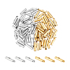 80Pcs 2 Colors 304 Stainless Steel Slide On End Clasp Tubes STAS-UN0060-23-1