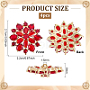 4Pcs Brass Micro Pave Cubic Zirconia Buttons DIY-FG0007-82D-2