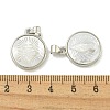 Rack Plating Brass Pave Natural White Shell Pendants KK-U025-11P-04-3