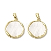 Brass Pave Shell Pendants KK-I708-13B-G-1