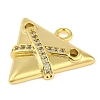 Cross Theme Real 18K Gold Plated Brass Micro Pave Clear Cubic Zirconia Pendants LS-KK-L219-06G-04-2