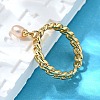 Brass Curb Chain Cuff Rings for Women RJEW-Z085-05G-3