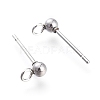 304 Stainless Steel Ear Stud Components X-STAS-F227-18A-P-2