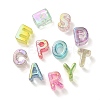 UV Plating Rainbow Iridescent Acrylic Beads OACR-C012-02-1-2