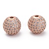 Brass Cubic Zirconia Beads ZIRC-F001-15RG-3