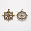 Tibetan Style Rudder Helm Alloy Pendants TIBEB-A101628-AB-FF-2