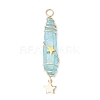 3Pcs 3 Styles Electroplated Natural Quartz Crystal Pointed Copper Wire Wrapped Pendants PALLOY-JF03766-04-3