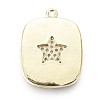 Golden Plated Brass Micro Pave Clear Cubic Zirconia Pendants KK-F807-23-G-3