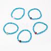 Natural Aquamarine Beads Stretch Bracelets BJEW-JB02978-1