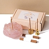 Natural Rose Quartz Incense Holder Sets PW-WGE139A-02-1