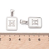 304 Stainless Steel Pave Shell Pendants STAS-G327-01P-H-3