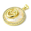 Mother's Day Real 18K Gold Plated Brass Micro Pave Clear Cubic Zirconia Pendants KK-H472-13G-10-2