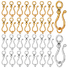 50Pcs 2 Colors Tibetan Style S-Hook Clasps FIND-PH0060-05-1