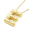 Brass & Plastic Pearl Letter Pendant Box Chain Necklaces for Women NJEW-U017-01G-05-2