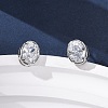 Brass Micro Pave Clear Cubic Zirconia Stud Earrings EJEW-C174-02E-P-1