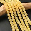 Natural Yellow Jade Bead Strands G-K121-01-8mm-1