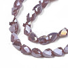 Electroplate Opaque Solid Color Glass Beads Strands EGLA-N002-24-A03-3