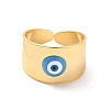 Enamel Evil Eye Open Cuff Rings RJEW-P042-02G-01-2