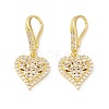 Clear Cubic Zirconia Heart Dangle Earrings EJEW-I266-13G-1