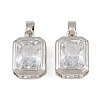 Brass Pave Clear Cubic Zirconia Charms CU-CBAA571-15P-1