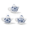 Blue Floral Printed Porcelain Charms PORC-Z007-06B-1