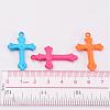 Mixed Color Cross Acrylic Pendants For Jewelry Making Embellishments DIY Craft X-SACR-515-M-4