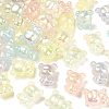 60Pcs 6 Colors UV Plating Rainbow Iridescent Acrylic Beads PACR-CJ0001-22-3