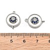 Brass Micro Pave Blue Cubic Zirconia and Shell Connector Pendants KK-B129-17P-3
