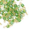 Glass Faceted Cube Connector Charms KK-C097-10G-01-1