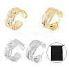 4Pcs 4 Style Ion Plating(IP) 304 Stainless Steel Cuff Rings STAS-UN0032-84-1