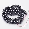 Non-Magnetic Synthetic Hematite Beads Strands G-H1623-8mm-1-2