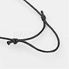 Adjustable Tibetan Style Zinc Alloy Beads and Waxed Cotton Cord Bracelets BJEW-JB02334-3