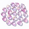 Transparent Spray Painted Glass Beads GLAA-T016-29G-1