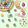 UV Plating Sport Theme Opaque Acrylic Beads OACR-CJC0019-005-3