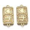 Brass Micro Pave Clear Cubic Zirconia Link ZIRC-S067-117-NF-2