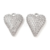 Brass Micro Pave Clear Cubic Zirconia Pendants KK-S388-01P-02-1